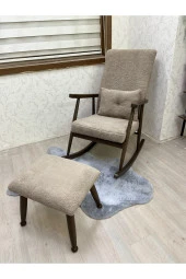 Asedia Trend Ceviz Teddy Kahve Sallanan Sandalye Dinlenme Emzirme Baba Tv Okuma Koltuğu Berjer thumbnail 4
