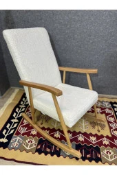 Asedia Trend Naturel Teddy Krem Sallanan Sandalye Dinlenme Emzirme Baba Tv Okuma Koltuğu Berjer - 4