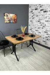 Hey Modüler Mobilya Sultan Ceviz Mutfak Yemek Masası Balkon Masası 120 Cm - 1