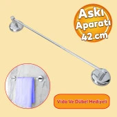 Metal Krom Bez Havlu Asma Askısı Aparatı 42 cm Banyo Lavabo Vidalı Askılık Sağlam Askı - 1