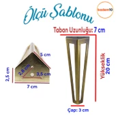 Ovit Koltuk Konsol Tv Ünite Mobilya Masa Ayağı Metal Ayakları 20 Cm Antik Sarı - 2