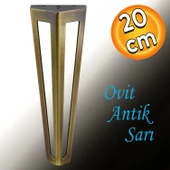 Ovit Koltuk Konsol Tv Ünite Mobilya Masa Ayağı Metal Ayakları 20 Cm Antik Sarı - 1