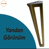Ovit Koltuk Konsol Tv Ünite Mobilya Masa Ayağı Metal Ayakları 20 Cm Antik Sarı - 3