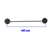 Lavabo Banyo Mutfak Yapışkanlı Bez Havlu Standı Askısı Paslanmaz Metal Siyah Uzun Bez Havluluk thumbnail 2