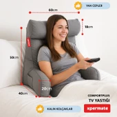 ComfortPlus Tv Yastığı Kollu  Yastık, Sırt Destek Yastığı, Üçgen Yastık, Bel Yastığı Antrasit thumbnail 2