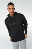 Hummel 921645-2001 Siyah Önü Hummel Baskılı Kapüşonlu Erkek Sweat - 1