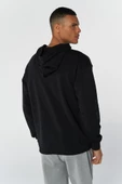 Hummel 921645-2001 Siyah Önü Hummel Baskılı Kapüşonlu Erkek Sweat - 5