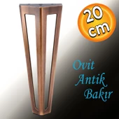 Ovit Ünite Mobilya Koltuk Konsol Tv Masa Ayağı Metal Ayakları 20 Cm Antik Bakır - 1