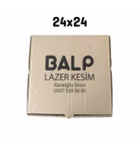 24x24x3.5 cm Ebatında 100 adet Üretim Fazlası Yazılı Karton Kutu - 1