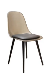 Netaks Abant Sandalye Siyah Metal Ayaklı (Şeffaf) Minderli 4lü Takım Füme Renk thumbnail 1