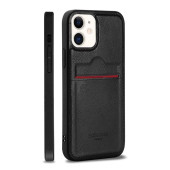 Iphone 12 Uyumlu Kartlıklı Deri Kılıf Siyah - 1