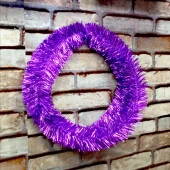 PİLLİ GÜN IŞIĞI LED IŞIKLI GARLAND 5 METRE LED IŞIKLI PARLAK METALİK MOR ÇAM DALI IŞIKLI MOR GARLAND thumbnail 1