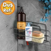 Banyo Duş Rafı Şampuanlık Köşelik Kare Krom Tek Katlı Malzemelik Organizer Düzenleyici Mutfak Eşya Rafı thumbnail 1