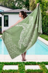 GoldCotton Pamuk 100x180cm Peştamal Plaj Havlusu - Caretta - 1