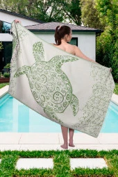 GoldCotton Pamuk 100x180cm Peştamal Plaj Havlusu - Caretta - 2