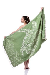 GoldCotton Pamuk 100x180cm Peştamal Plaj Havlusu - Caretta - 3