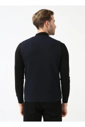 V Yaka Kapitone Lacivert Erkek Kazak Tr2013700297 - 4