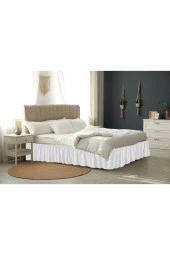 Sens Moi Baza Fırfırı & Çift Kişilik & Ranforce Kumaş & 140x200 - 150x200 - 160x200 Yataklara Uyumlu - Beyaz - 2