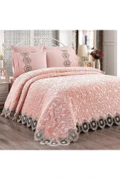 Sens Moi Fransız Güpürlü Yatak Örtüsü battaniye Ve Pike Özelliği 6 Parça - 1