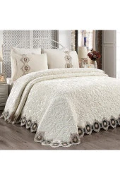 Sens Moi Sens&moi Fransız Güpürlü Yatak Örtüsü (battaniye Ve Pike Özelliği) 6 Parça - 1