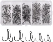 Valkyrie 50 Adet Karbon Çelik 3lü Çapa Kanca Olta İğne Seti - Kutulu - Heavy Duty Krom - 1