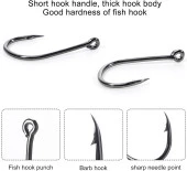 Valkyrie 1000 Adet Kutulu 1. Kalite Paslanmaz Karbon Çelik Halkalı Olta Seti 3-12 Numara - Balık Kancası - 2