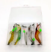 Valkyrie 5 Adet Fosforlu Gerçekçi Silikon Karides Balık Yemi - Kutulu - 7,5cm 5,5gr - 1