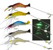 Valkyrie 5 Adet Fosforlu Gerçekçi Silikon Karides Balık Yemi - Kutulu - 7,5cm 5,5gr - 4