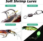 Valkyrie 5 Adet Fosforlu Gerçekçi Silikon Karides Balık Yemi - Kutulu - 7,5cm 5,5gr - 7