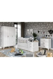 Kartopu Country Tarzı Bebek Odası Takımı Beyaz - 3 Parçalı Tamamı 1. Kalite Mdf - 1