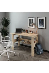KZNMOB HOME Study Raflı Çalışma Masası Bilgisayar Masası Ofis Masası Meşe - Tamamı 1. Kalite Mdf - 2
