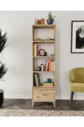 KZNMOB HOME Akasya Çekmeceli Kitaplık Meşe Mdf - 2