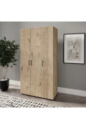 KZNMOB HOME Soft 3 Kapaklı Meşe Gardırop, Elbise Dolabı - Tamamı 1. Kalite Mdf - 3