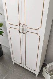 KZNMOB HOME 2 Kapaklı 5 Bölmeli Geniş Dosya, Klasör Evrak, Ofis Dolabı Beyaz - Tamamı 1. Kalite MDF - 4