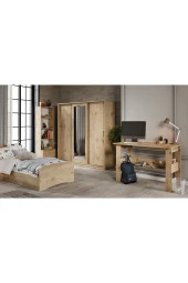 KZNMOB HOME Samira Modern Genç Odası Takımı Meşe - 5 Parçalı Ve Tamamı 1. Kalite Mdf - 2