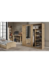 KZNMOB HOME Samira Modern Genç Odası Takımı Meşe - 5 Parçalı Ve Tamamı 1. Kalite Mdf - 4