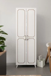 KZNMOB HOME 2 Kapaklı 5 Bölmeli Geniş Dosya, Klasör Evrak, Ofis Dolabı Beyaz - Tamamı 1. Kalite MDF - 2