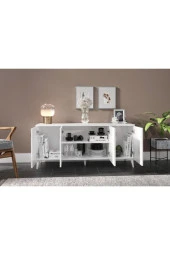 KZNMOB HOME Sigma Çok Amaçlı Beyaz Mdf Konsol - Tamamı 1. Kalite Mdf - 2