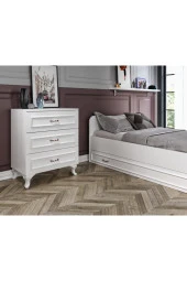 KZNMOB HOME Kartopu Country Oda Takımı - 3 Kapaklı Gardırop, Yavrulu Karyola, 3 Çekmeceli Şifonyer Tamamı Mdf - 3