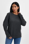 Süperlife Kadın Bisiklet Yaka Rahat Kalıp 3 iplik Kalın Sweatshirt SPR24SWK-36 - 10
