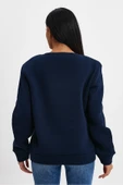 Süperlife Kadın Bisiklet Yaka Rahat Kalıp 3 iplik İçi Polarlı Kalın Sweatshirt SPR24SWK36 - 4