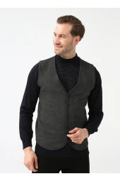 V Yaka Kapitone Antrasit Erkek Kazak Tr2013700297 - 1