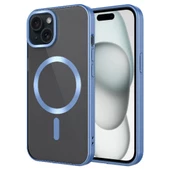 iPhone 15 Kılıf Mat Tasarımlı Magsafe Wireless Şarj Özellikli Mat Setro Kılıf thumbnail 6