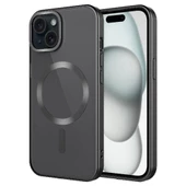 iPhone 15 Kılıf Mat Tasarımlı Magsafe Wireless Şarj Özellikli Mat Setro Kılıf thumbnail 3