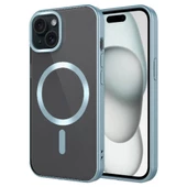 iPhone 15 Kılıf Mat Tasarımlı Magsafe Wireless Şarj Özellikli Mat Setro Kılıf thumbnail 4