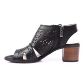 Venüs 1857204y Kadın Hakiki Deri Siyah Topuklu Sandalet - 1