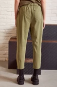 Beli İpli Salaş Gabardin Pantolon Haki - 6
