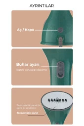 Portatif Buharlı Kırışık Giderici Dikey Ütü Yeşil - 4