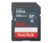 SanDisk 64GB 100MB/S Ultra SDXC C10 Full Hd SD Hafıza Kartı SDSDUNR-064G-GN3IN - 1