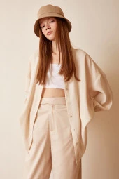 Basic Modal Gömlek Bej thumbnail 1